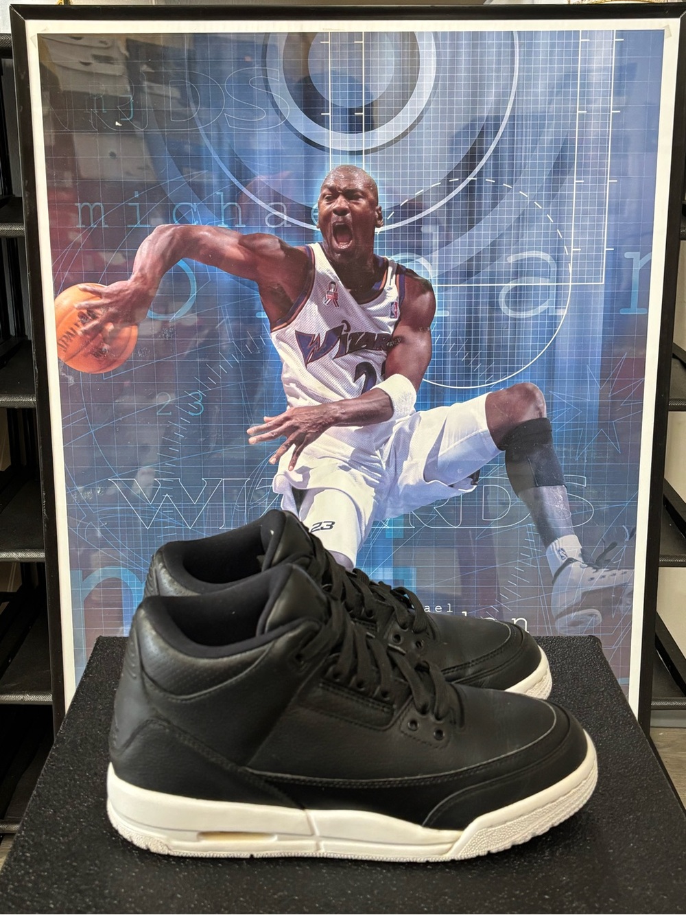 Size 6Y- Nike Air Jordan 3 Retro Black/White Cyber Monday Sneakers 398614-020